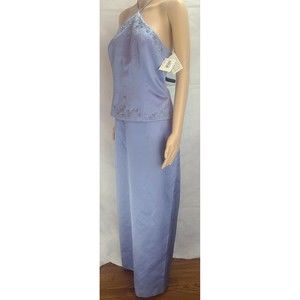 NWT David's Bridal Women's (12) Periwinkle Blue Mock-2 Piece X Neck Prom/Bridal